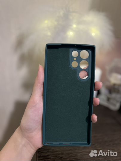 Чехол на Samsung s22 ultra темно-зеленый