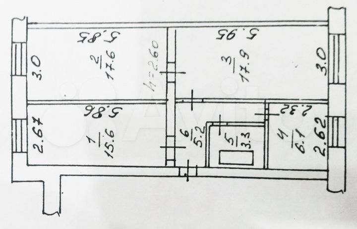 3-к. квартира, 65 м², 1/3 эт.
