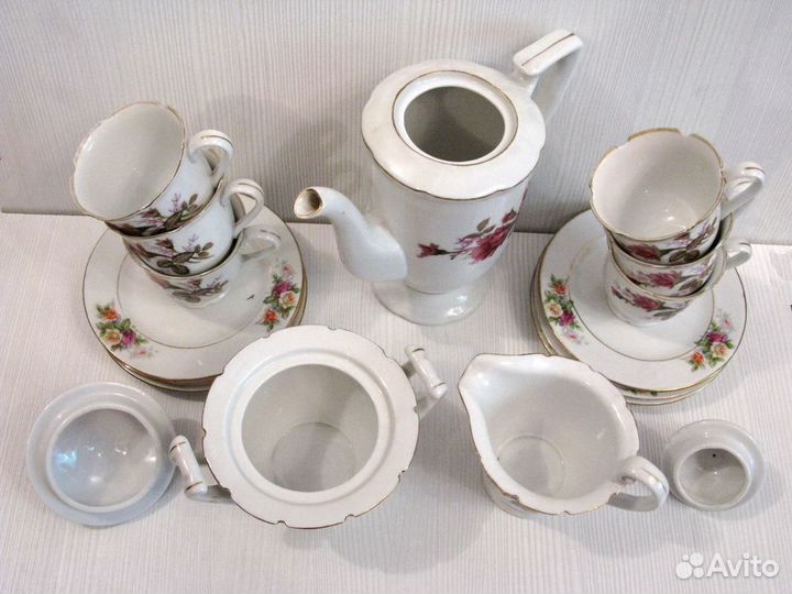 Винтажный фарфоровый кофейный сервиз, Китай, 1950е