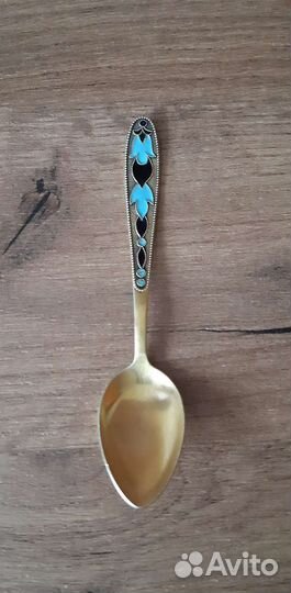 Ложка серебро 875 эмаль СССР