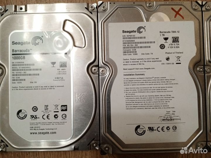 5 нерабочих жестких дисков Seagate barracuda