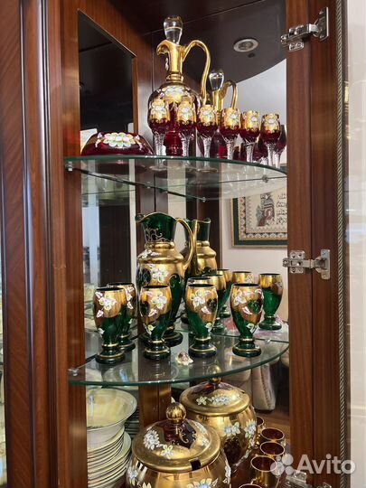 3 набора посуды из Богемного стекла