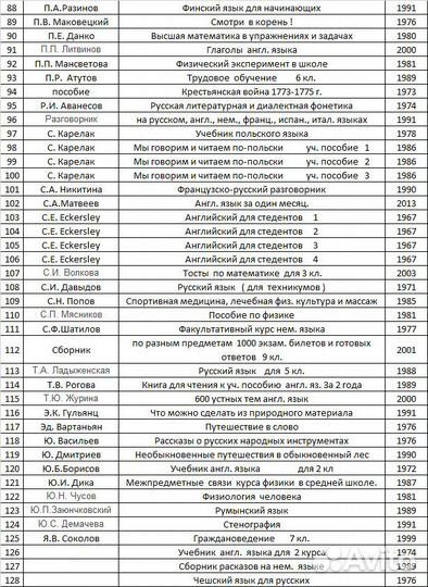 Разная учебная литература по списку