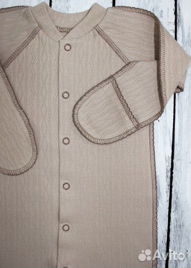 Комбинезон с шапкой хлопковый для малыша