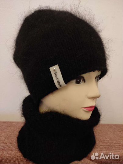 Комплект шапка бини и снуд ручная работа