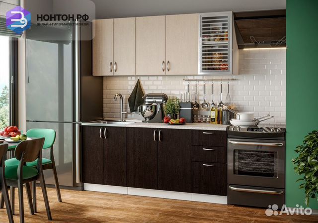 Кухня Контемп 1.8 м дуб молочный / венге