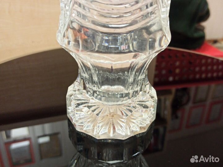 Хрустальная ваза на ножке хрусталь СССР для цветов