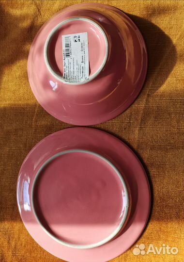 Набор тарелок и масленка новое керамика