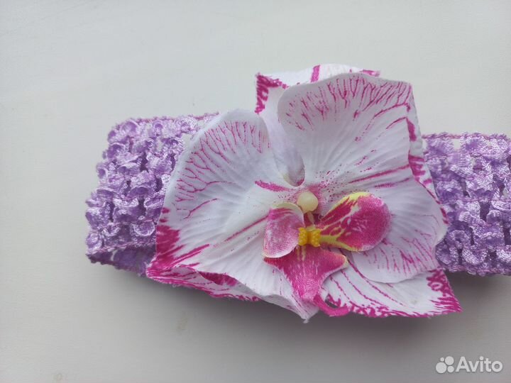 Повязки на голову для девочки бантик цветы