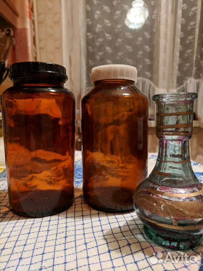 Банки цветное стекло. Вазочка - колба