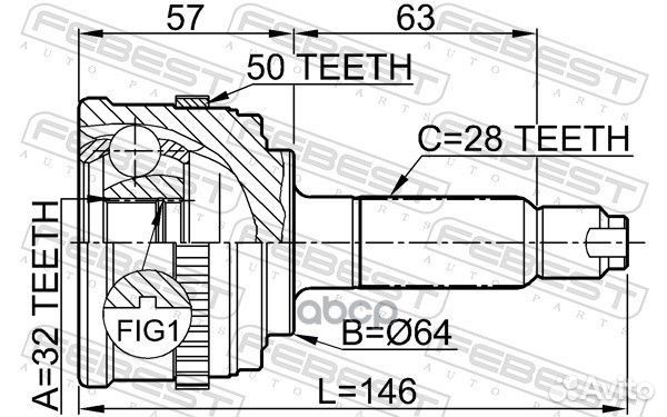 Шрус внешний перед прав/лев 0310033A50 Febest