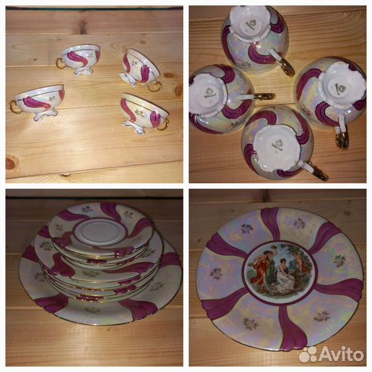 Сервиз Мадонна Паутинка и Розовая Лента гдр