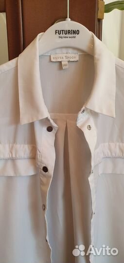 Блузка рубашка, silver spoon, 140