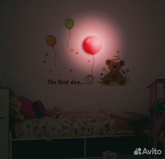 Светильник ночник настенный Шарики наклейка