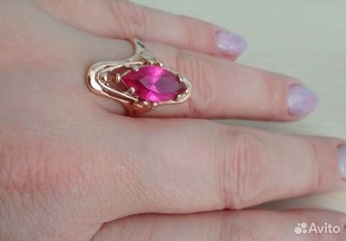 Перстень СССР винтаж под золото