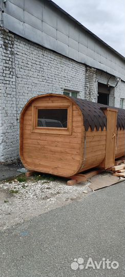 Мобильная баня бочка квадро викинг
