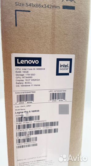 Ноутбук Lenovo Legion Pro 5i i9/16GB/1TB/4060