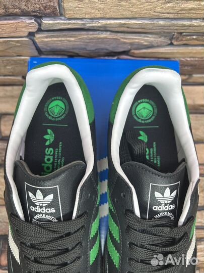 Кроссовки adidas samba vegan black green