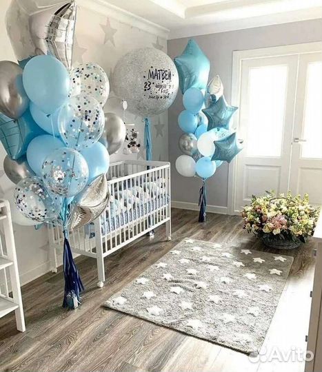 Воздушные гелиевые шары на выписку из роддома