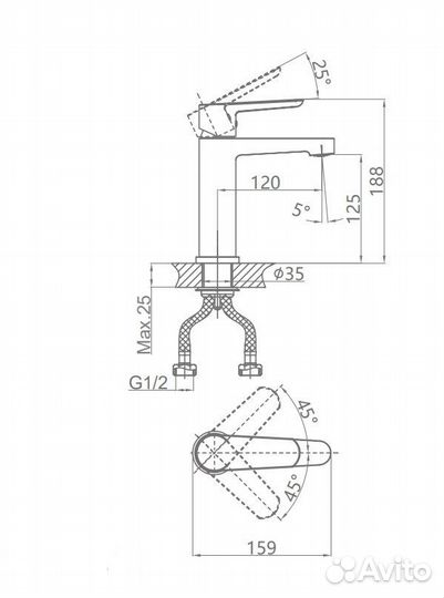 Смеситель для раковины D&K Bayern.München DA156210
