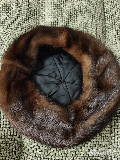 Берет женский норковый мягкий (шапка)