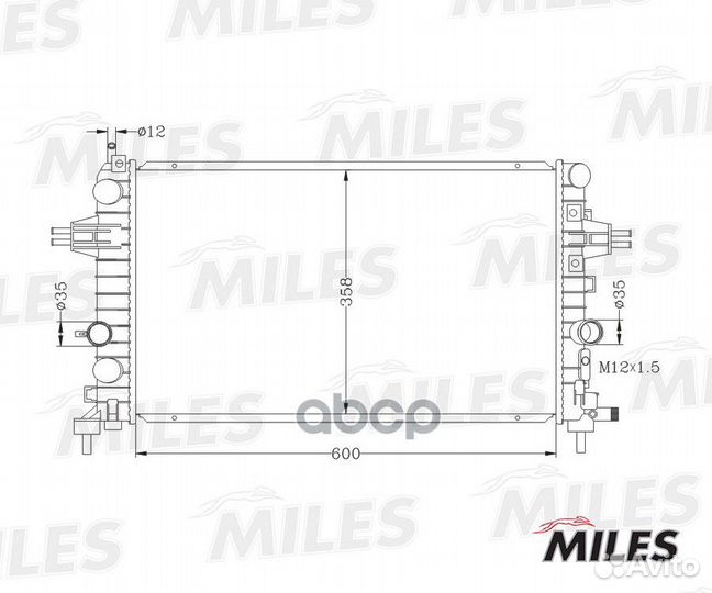 Acrb031 Радиатор opel astra H 1.6/1.8 04- acrb0