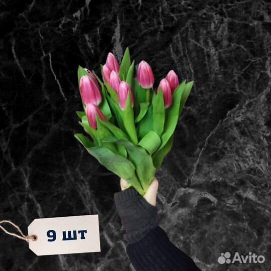 Сортовые тюльпаны розовые 29 шт