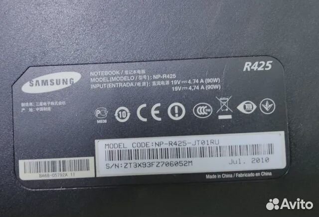 Разбор ноутбука Samsung NP-R425