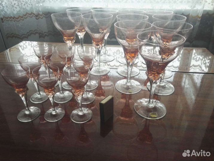 Богемское стекло бокалы рюмки фужеры