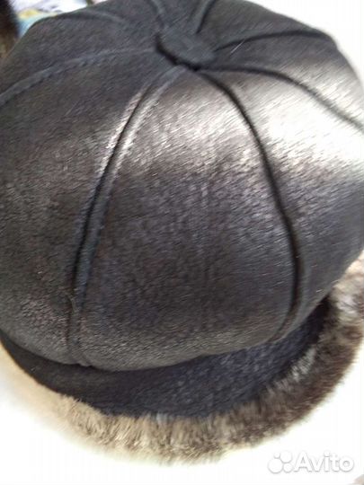 Шапка женская замша и мутон