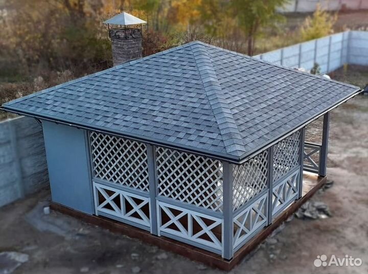 Ландшафтная беседка деревянная