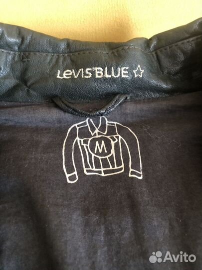 Кожаная куртка мужская levi's blue (M)