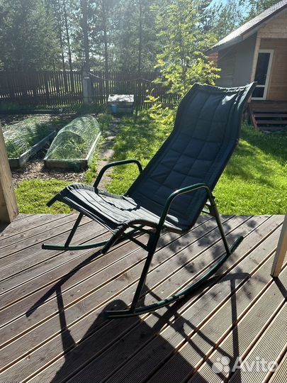 Кресло шезлонг складное с тканью