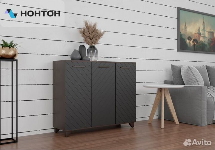 Комод Стокгольм венге / черный матовый