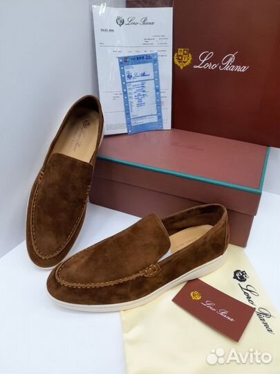 Лоферы Loro Piana женские рыжие замшевые песочные