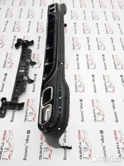 Диффузор с насадками Chrome 63 AMG на GLC 253 рест