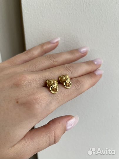 Винтажные серьги львы Mimi Di N 1979 г