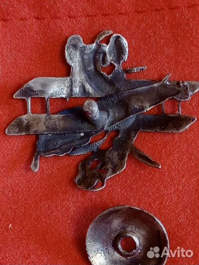 Знак самолёт, серебро 84 проба