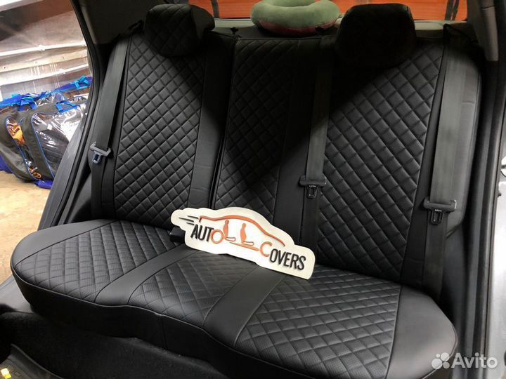 Чехлы на Киа Рио 3 Автопилот из Экокожи Ромб