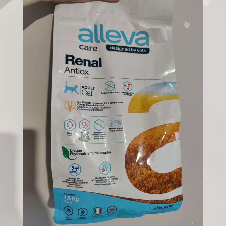 Корм для кошек alleva renal 1,5 кг