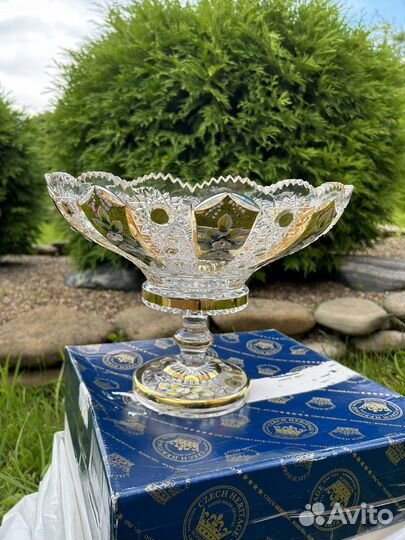 Фруктовница ваза для фруктов Богемия Макс Кристал