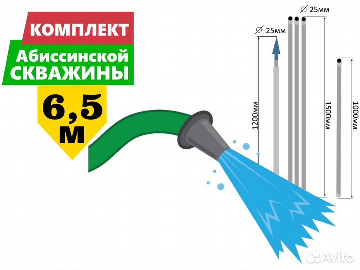Комплект для абиссинской скважины 6,5м вгп металл