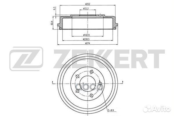 Барабан торм. Mazda Tribute 00- Ford Escape 01