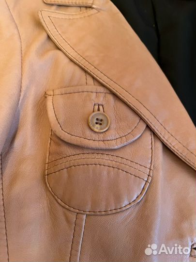 Пиджак женский из натуральной кожи цвета Camel