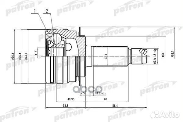 ШРУС наружный 27x56x30 subaru B9 tribeca W10 04