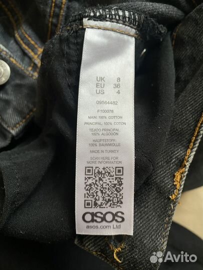 Джинсовые шорты черные ASOS