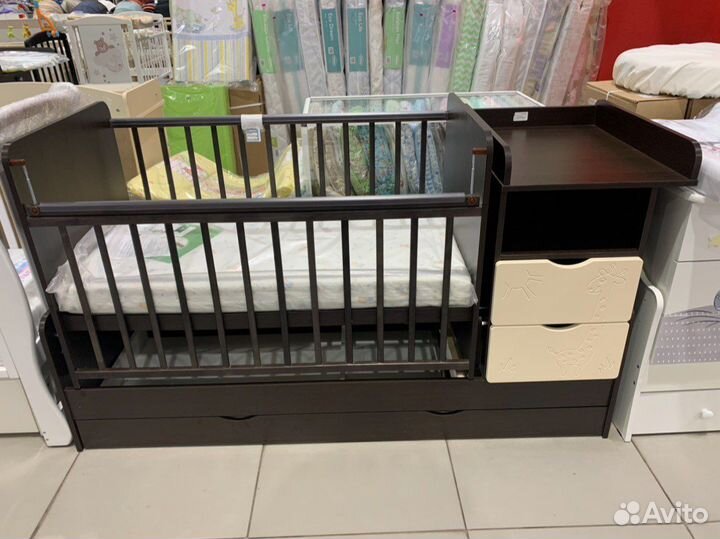 Кровать трансформер детская с маятником жираф