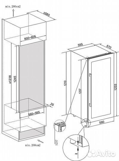 Винный шкаф temptech OBI124SB