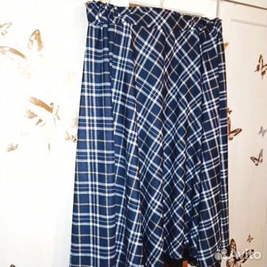 Клетчатая юбка длинная 56-64