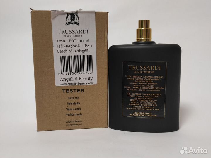 Trussardi Black Extreme, Туалетная вода, 100 мл